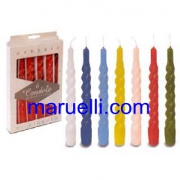 Candele Tortiglione Blu 6 Pz