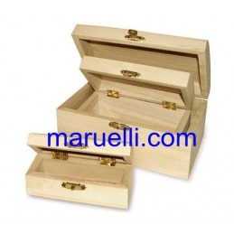 Set 3 Bauletti in Legno con...