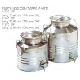 Bidone Olio Inox Lt.15...